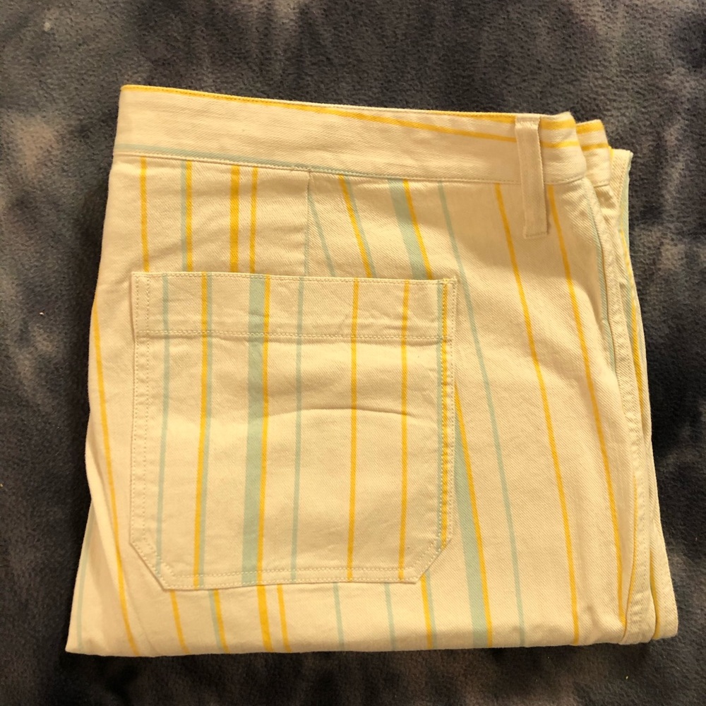 NWT Madewell Emmett Wide Leg Crop- Stripe